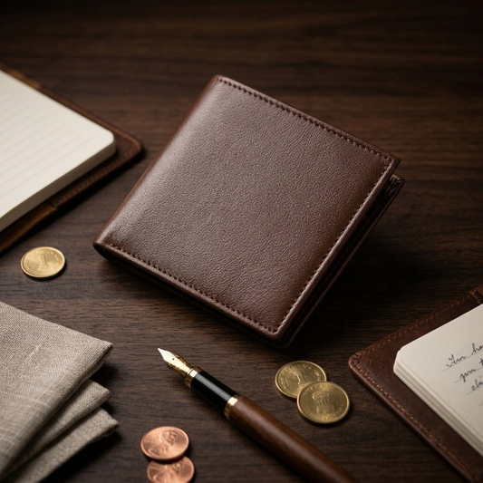Premium Men’s Wallet Genuine Leather Slim Bifold Wallet for Men Stylish Durable Design Multiple Card Slots Secure Cash (Black)