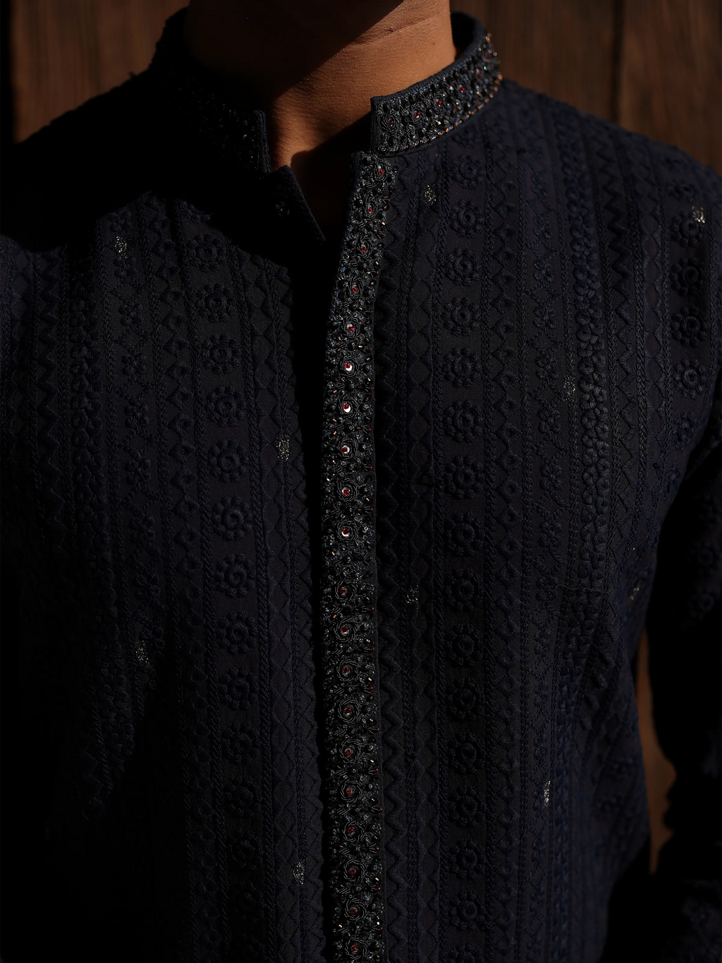Embroidered Schiffli Kurta Pajama - ECMTKP5-004