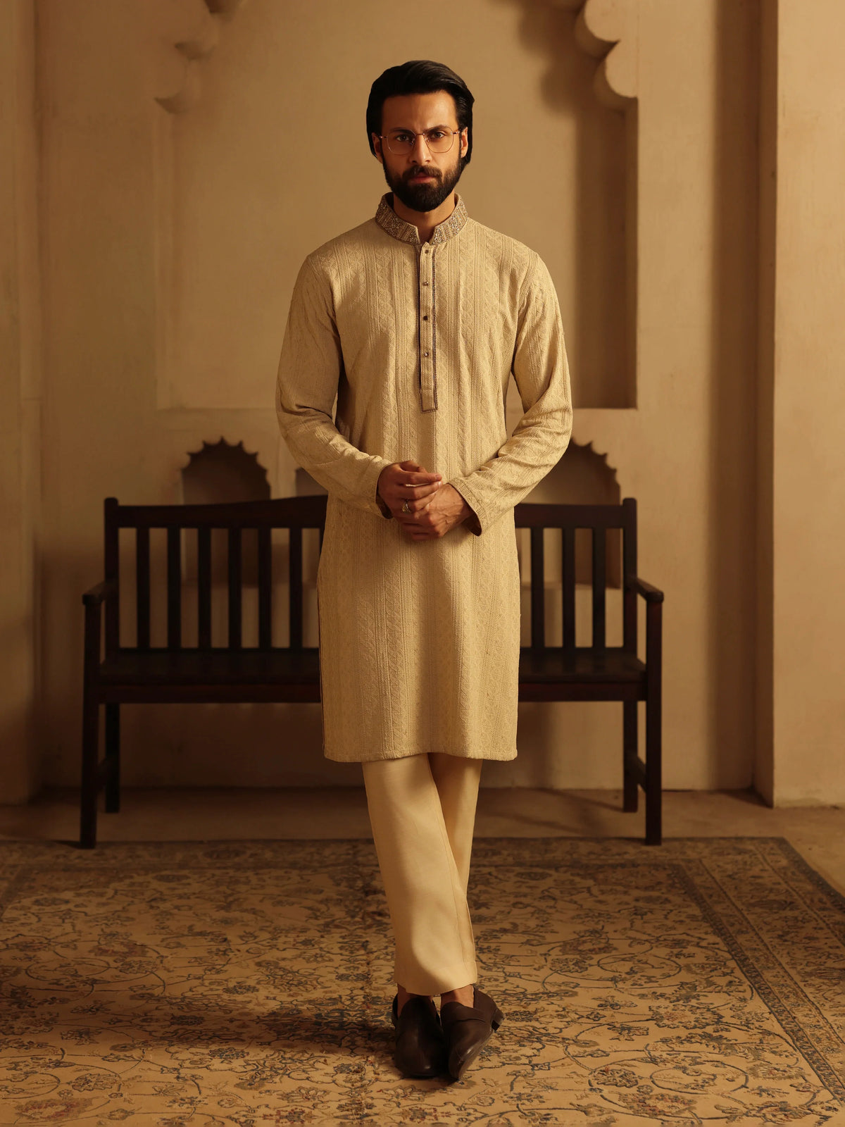 Embroidered Viscose Kurta Pajama - ECMTKP5-006