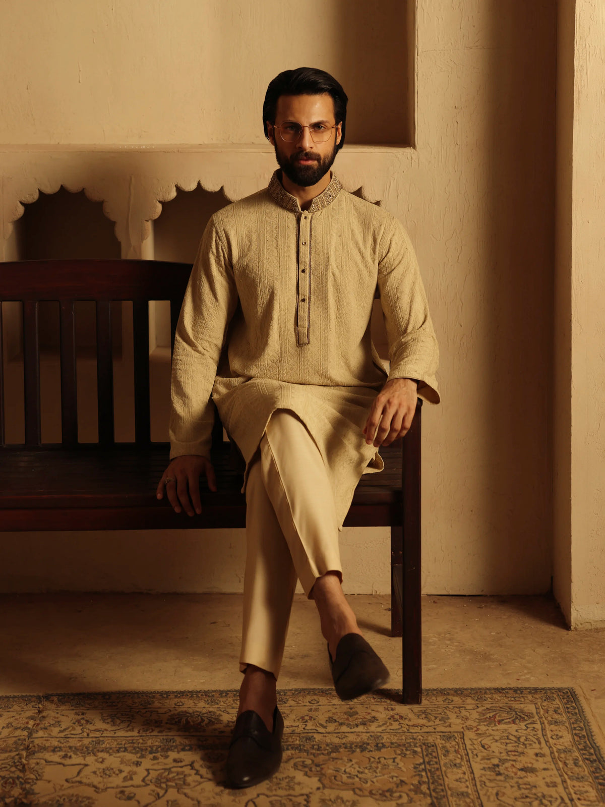 Embroidered Viscose Kurta Pajama - ECMTKP5-006