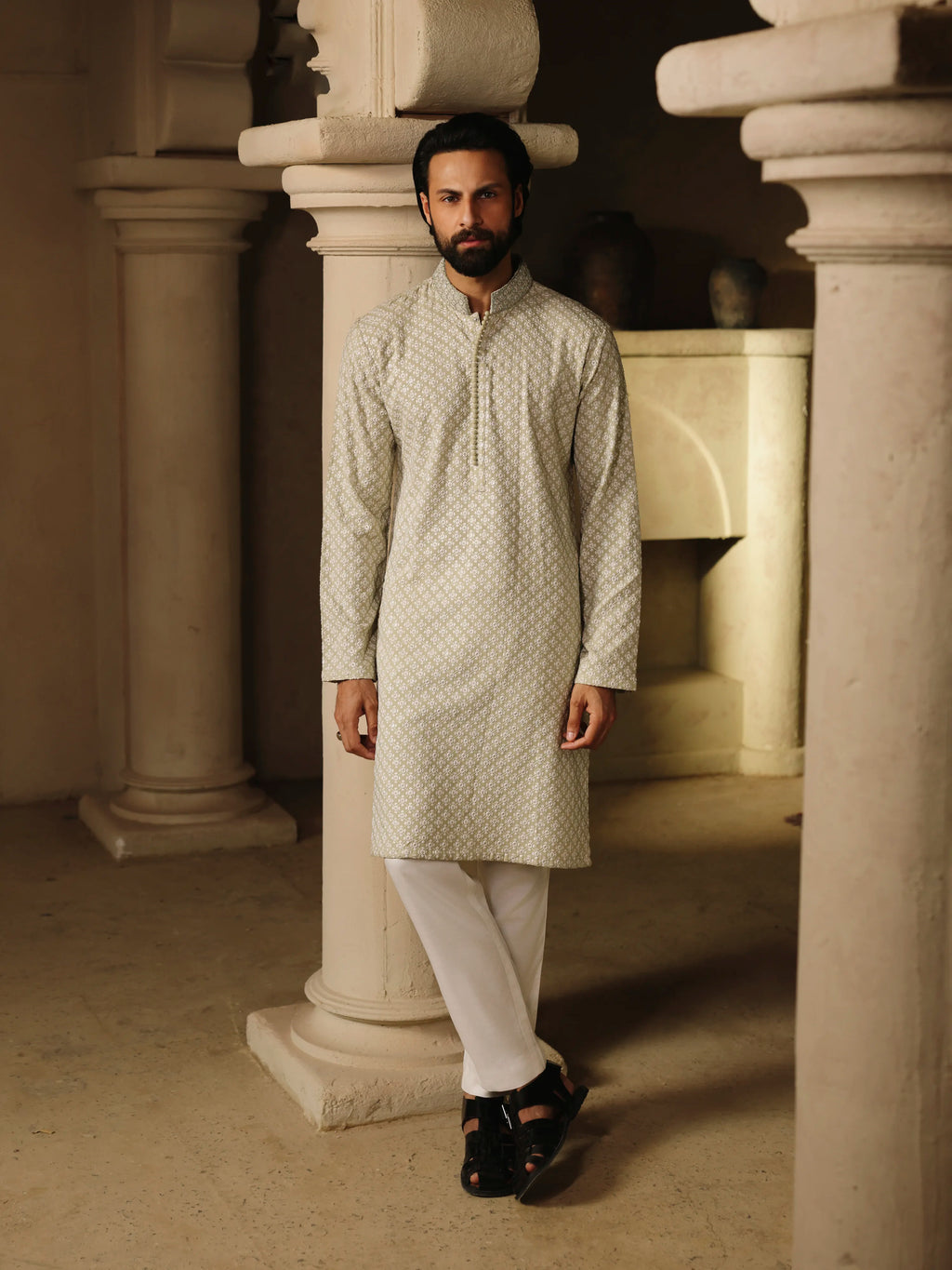 Embroidered Viscose Kurta Pajama - ECMTKP5-012