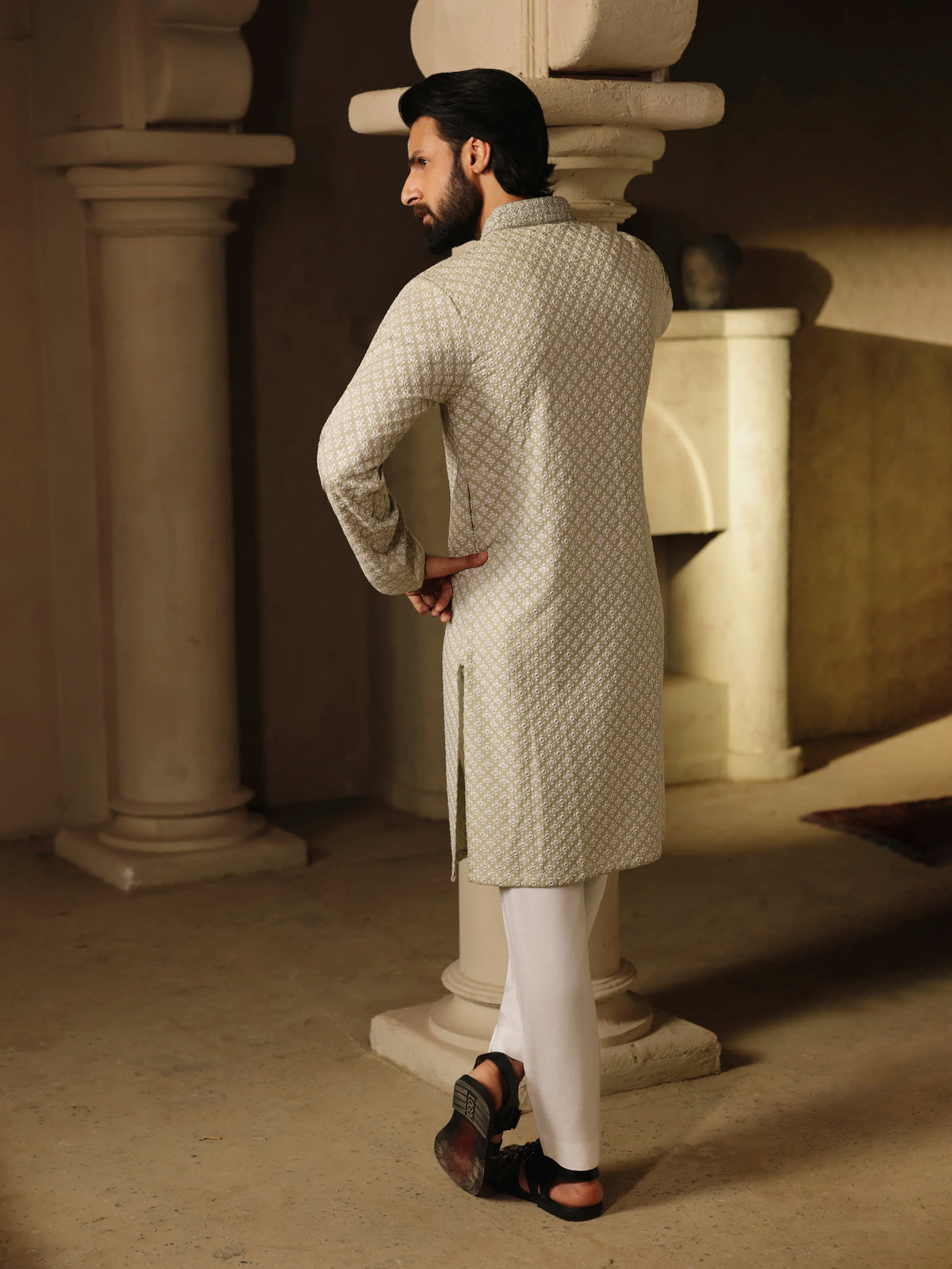 Embroidered Viscose Kurta Pajama - ECMTKP5-012