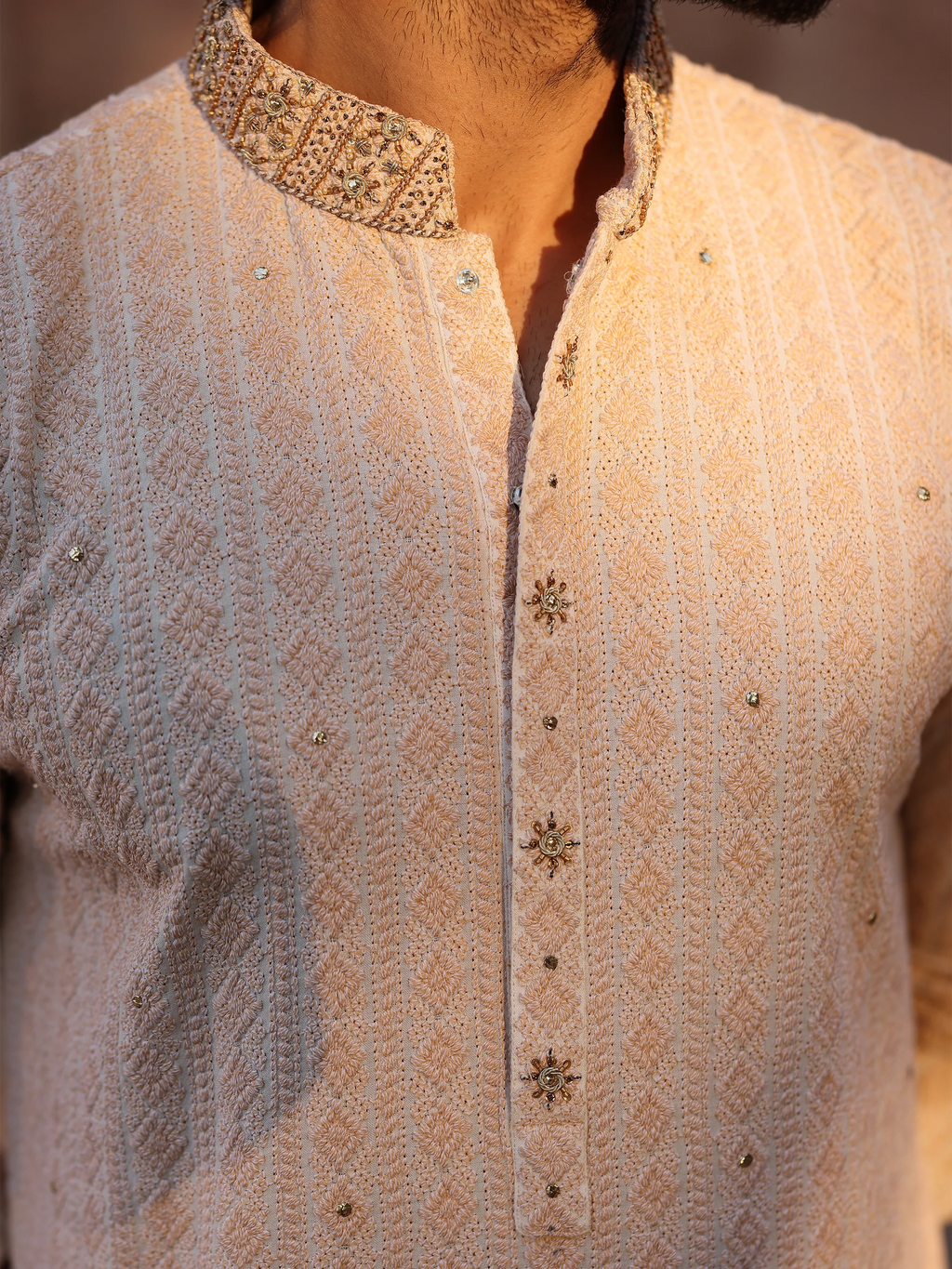 Embroidered Textured Viscose Kurta Pajama - ECMTKP5-014