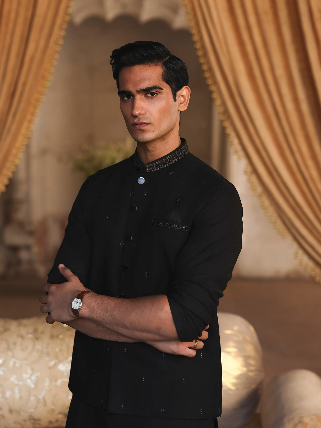Embroidered Jacquard Waistcoat Suit - EMTWCS5-015