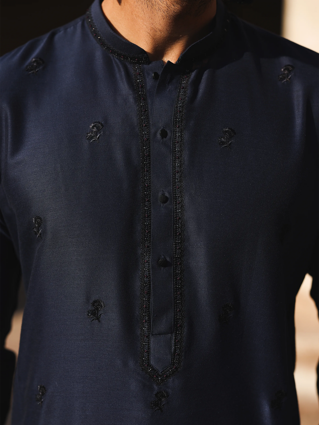 Embroidered Jamawar and Cotton Silk Waistcoat Suit - ECMTWCS5-020