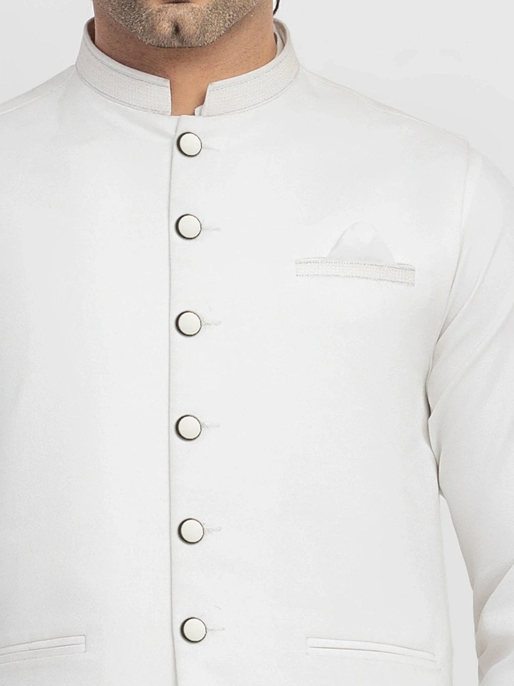 Embroidered Dobby Waistcoat Suit - ECMTWCS5-029