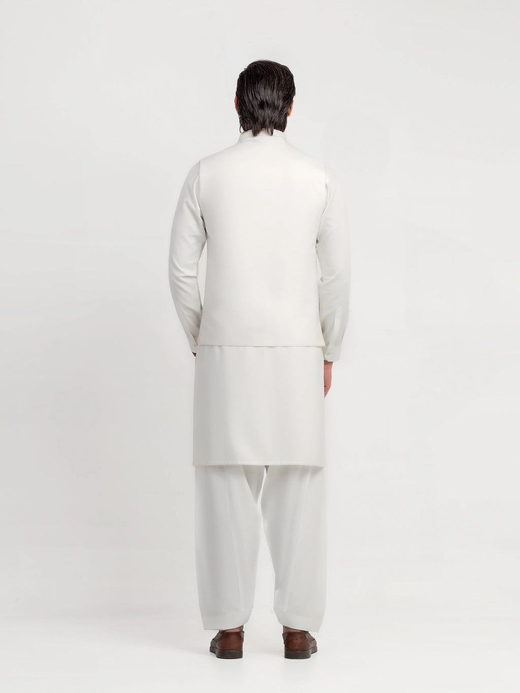 Embroidered Dobby Waistcoat Suit - ECMTWCS5-029