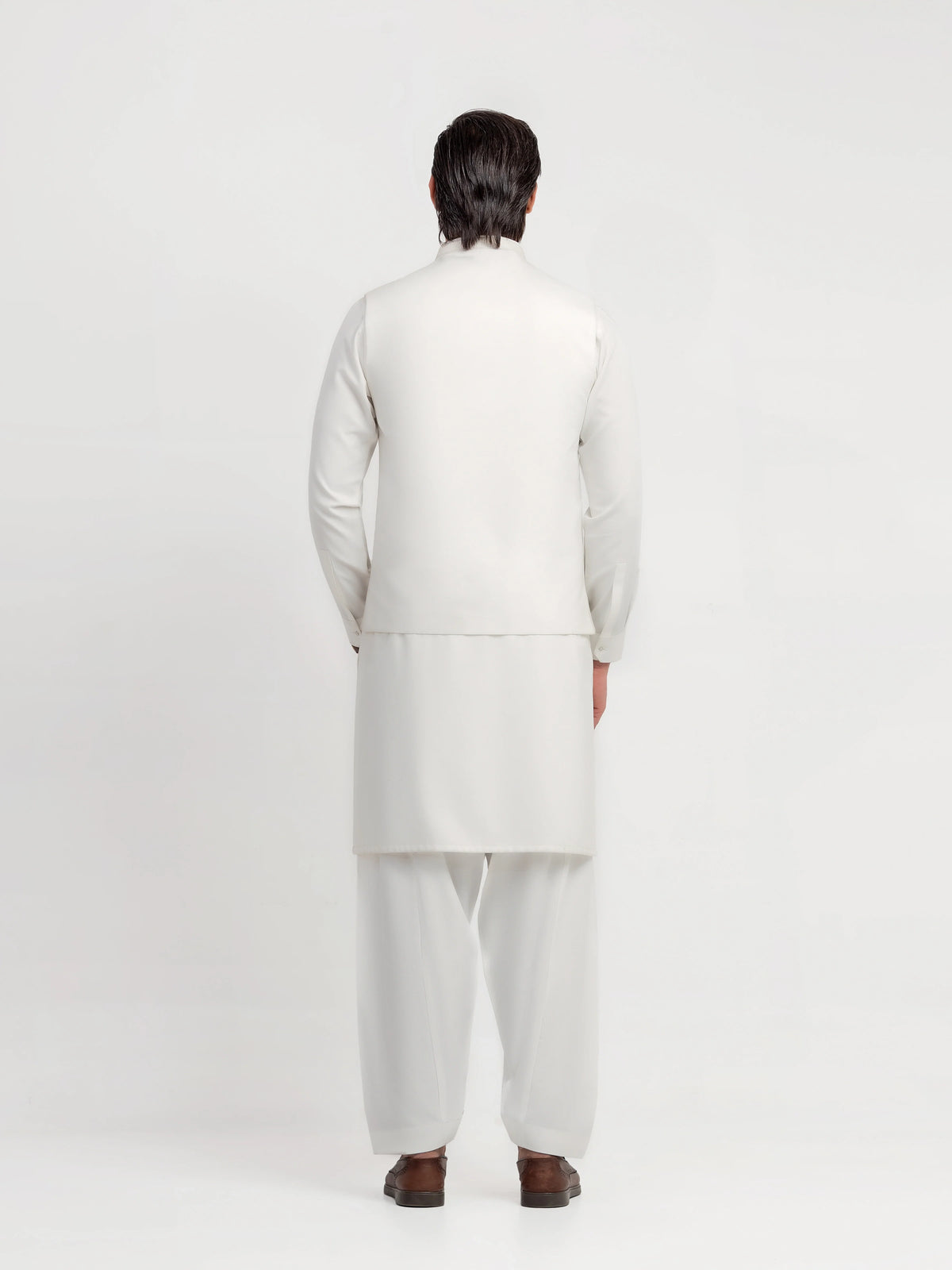 Embroidered Dobby Waistcoat Suit - ECMTWCS5-029