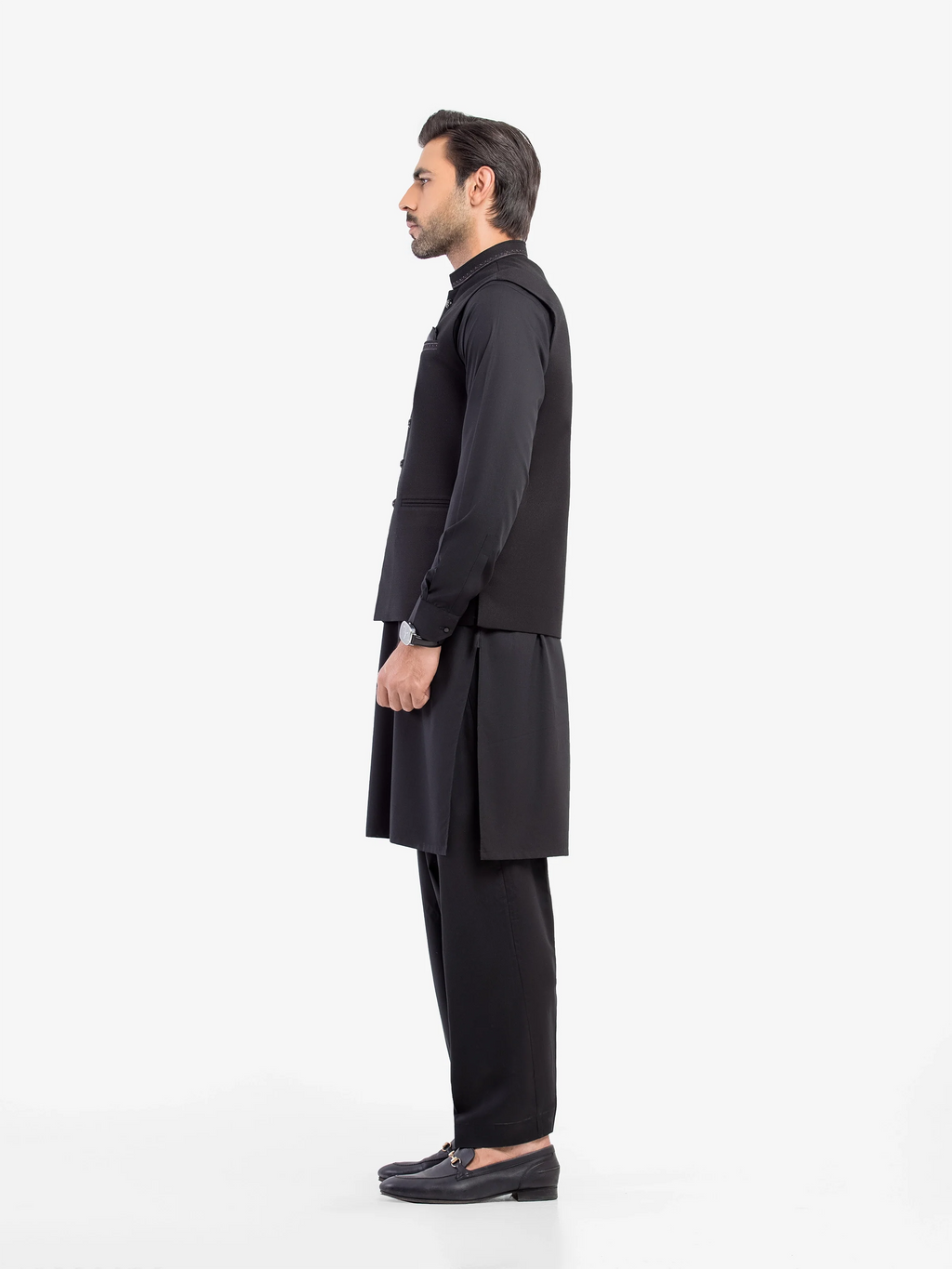 Embroidered Blended Waistcoat Suit - ECMTWCS5-031