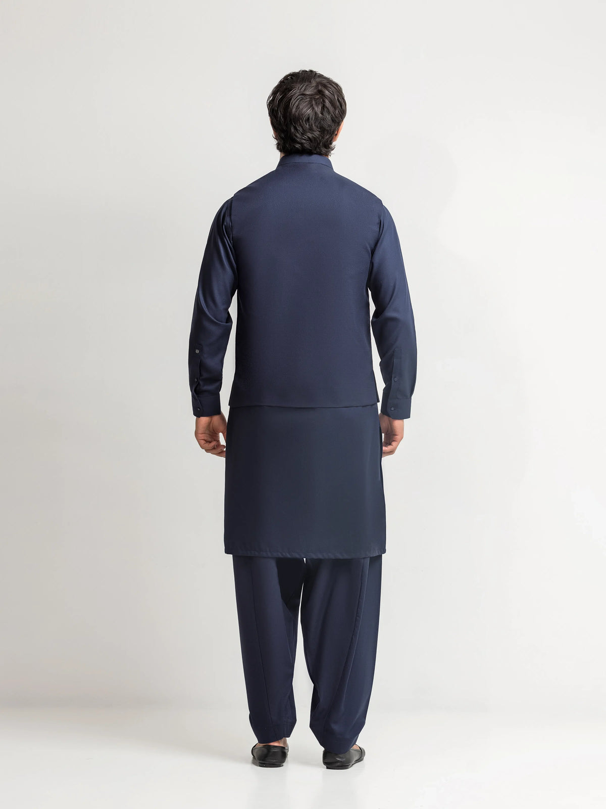 Embroidered Dobby Waistcoat Suit - ECMTWCS5-034
