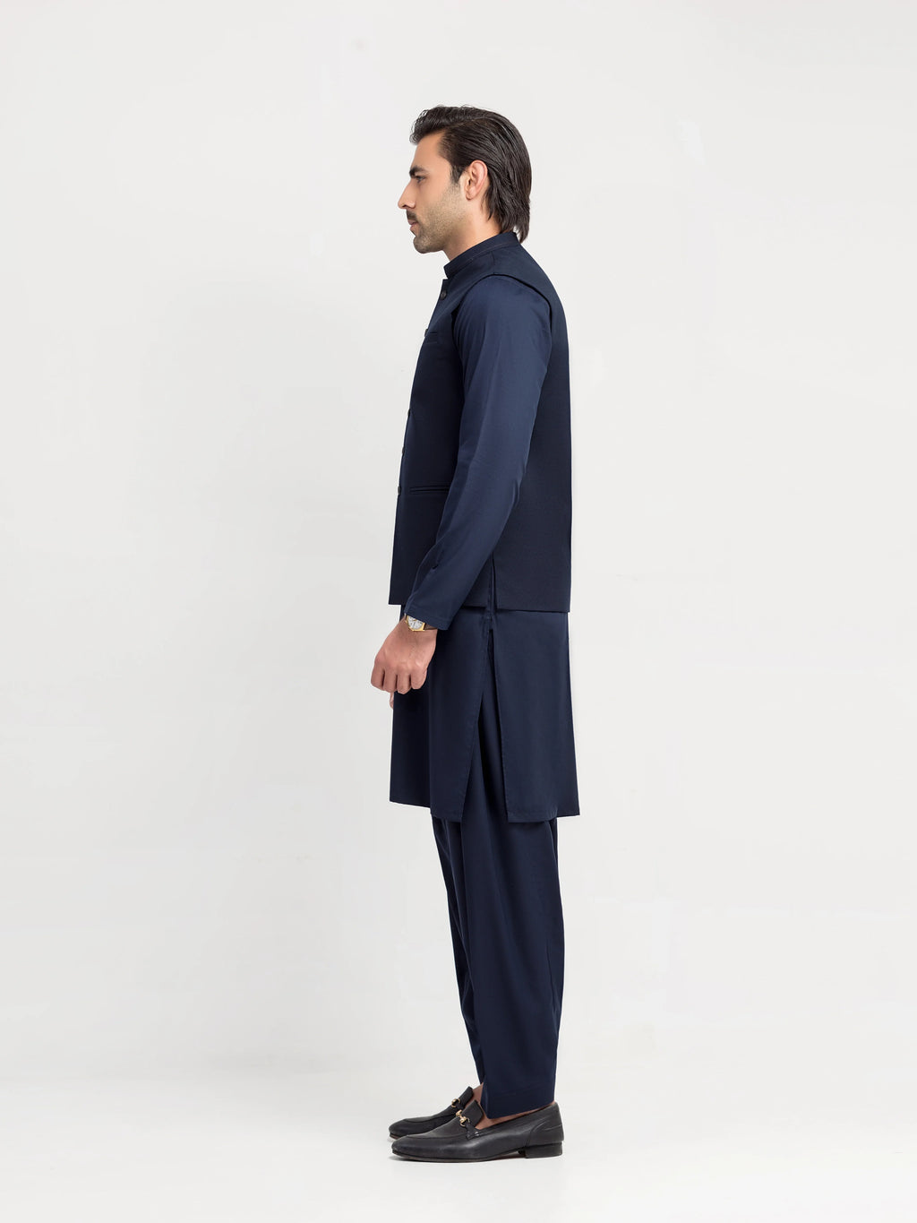 Embroidered Blended Waistcoat Suit - ECMTWCS5-036