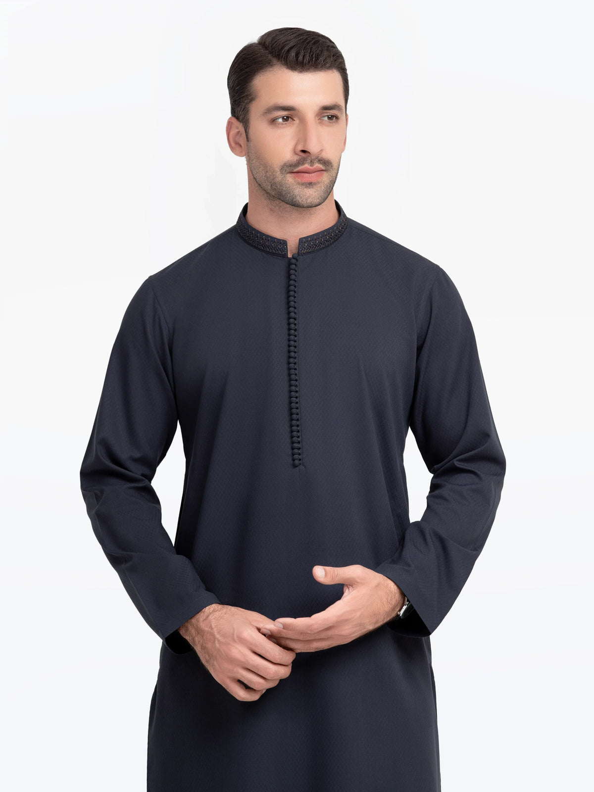 Embroidered Dobby Kurta - EMTK5-99545