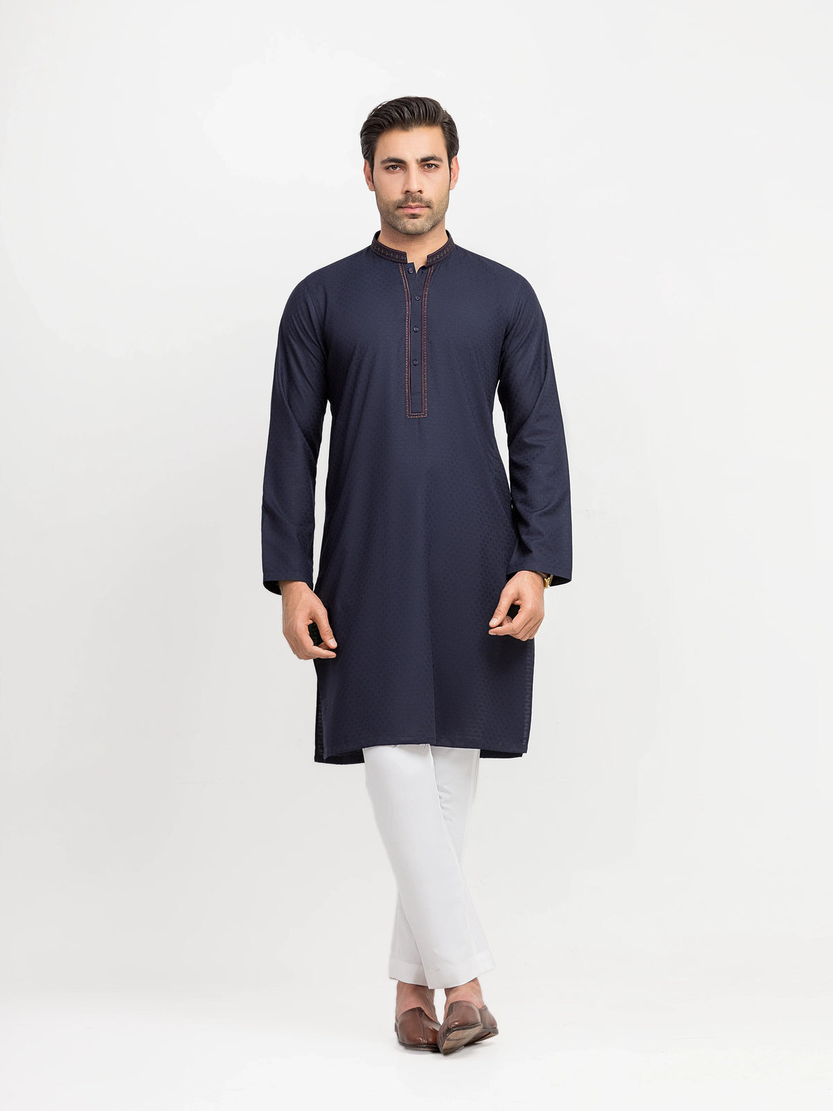 Embroidered Jacquard Kurta - EMTK5-99629