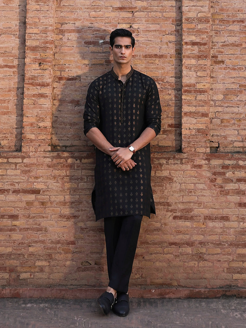 Embroidered Jacquard Kurta Pajama - EMTKPC5-001