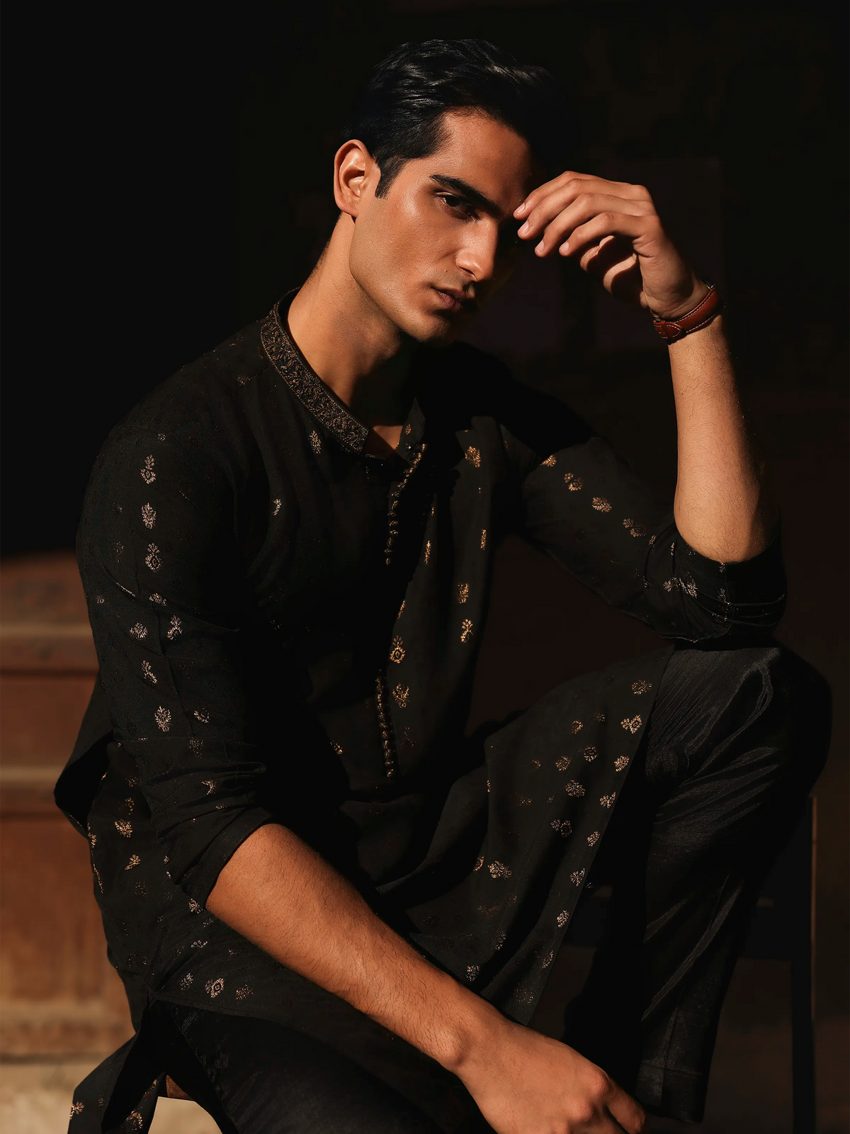 Embroidered Jacquard Kurta Pajama - EMTKPC5-001