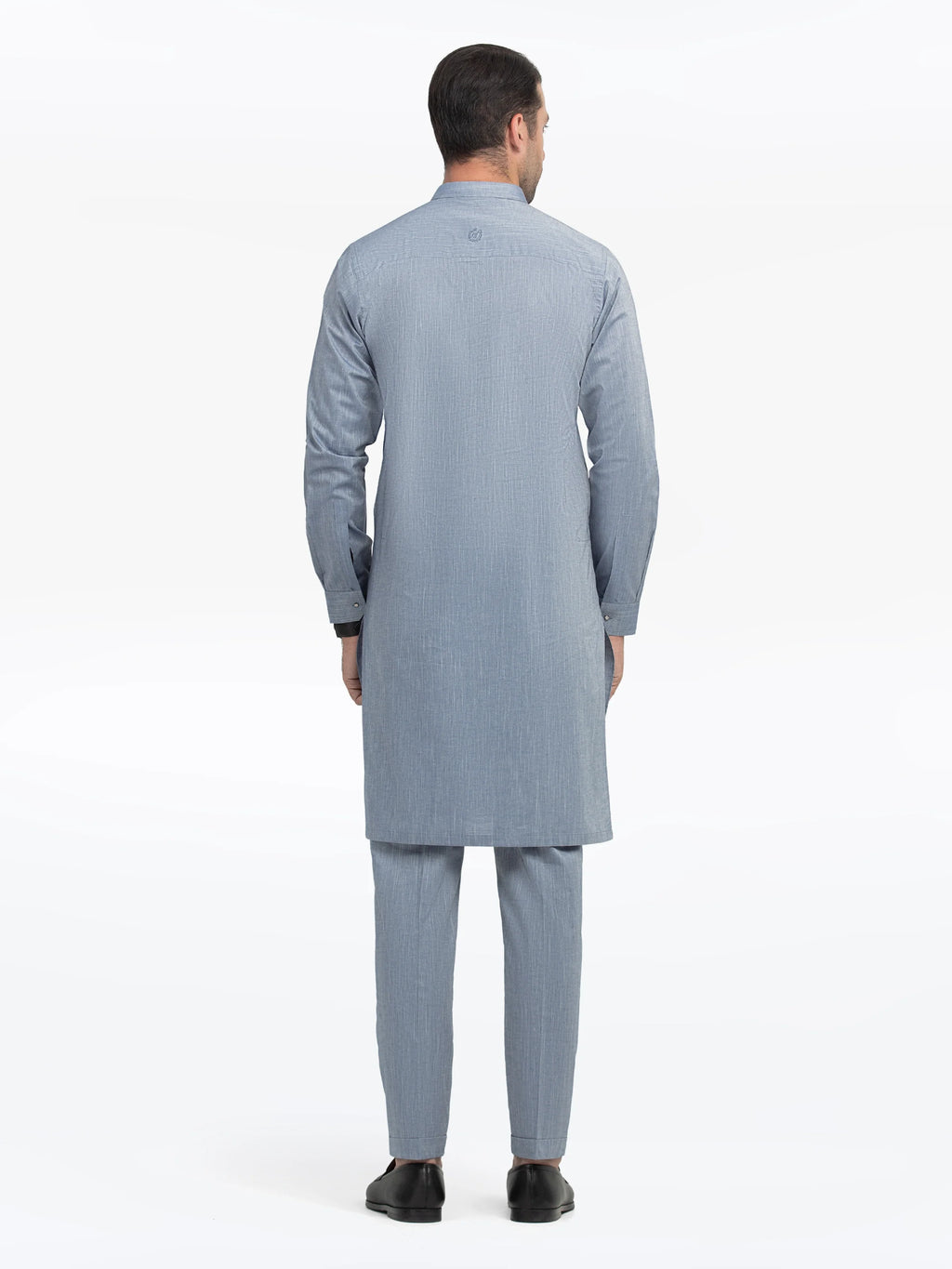 Embroidered Chambray Kurta Pajama - EMTKPT5-058