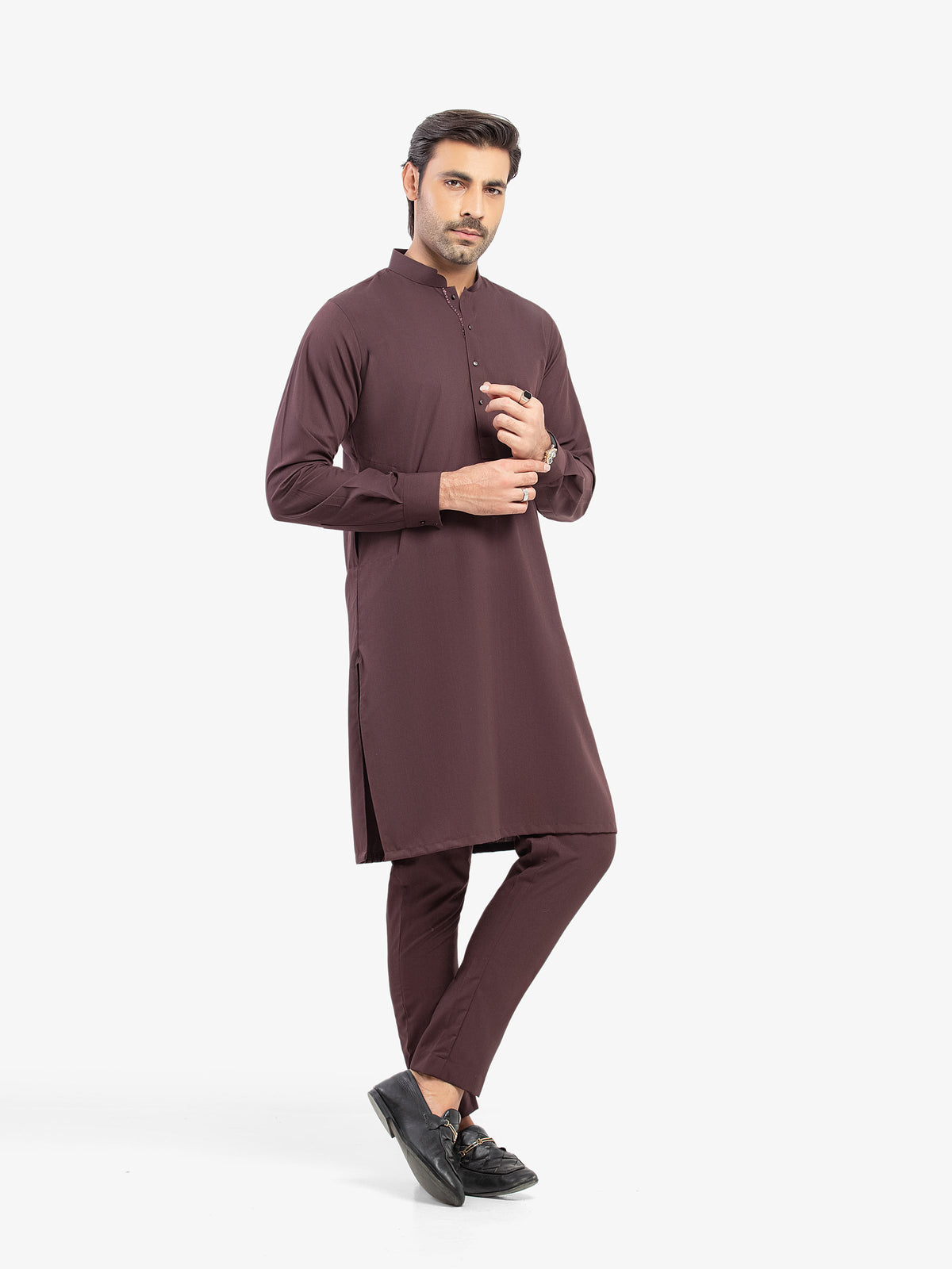 Embroidered Dobby Kurta Pajama - EMTKPT5-079