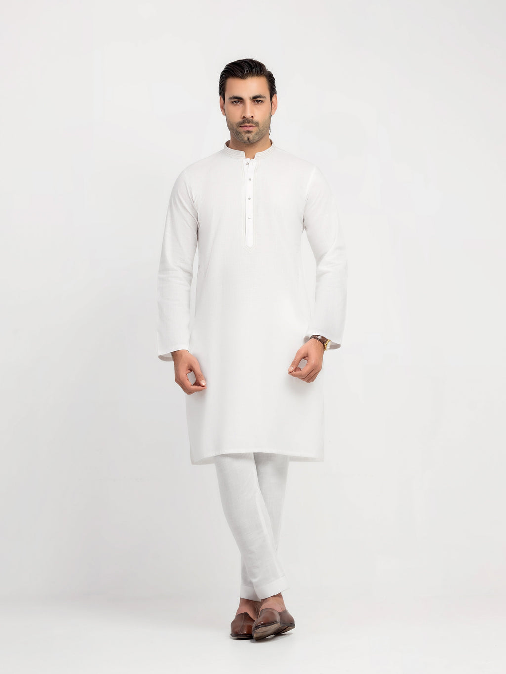 Embroidered Cotton Slub Kurta Pajama - EMTKPT6-103