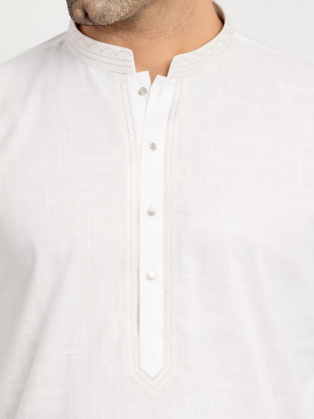 Embroidered Cotton Slub Kurta Pajama - EMTKPT6-103