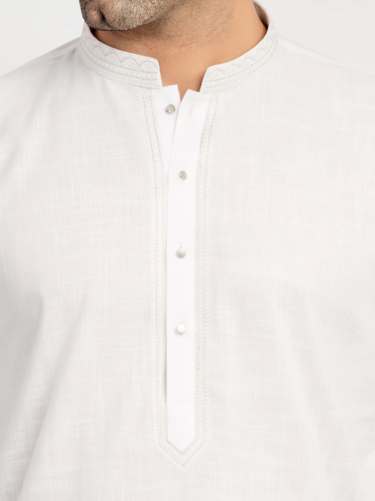 Embroidered Cotton Slub Kurta Pajama - EMTKPT6-103