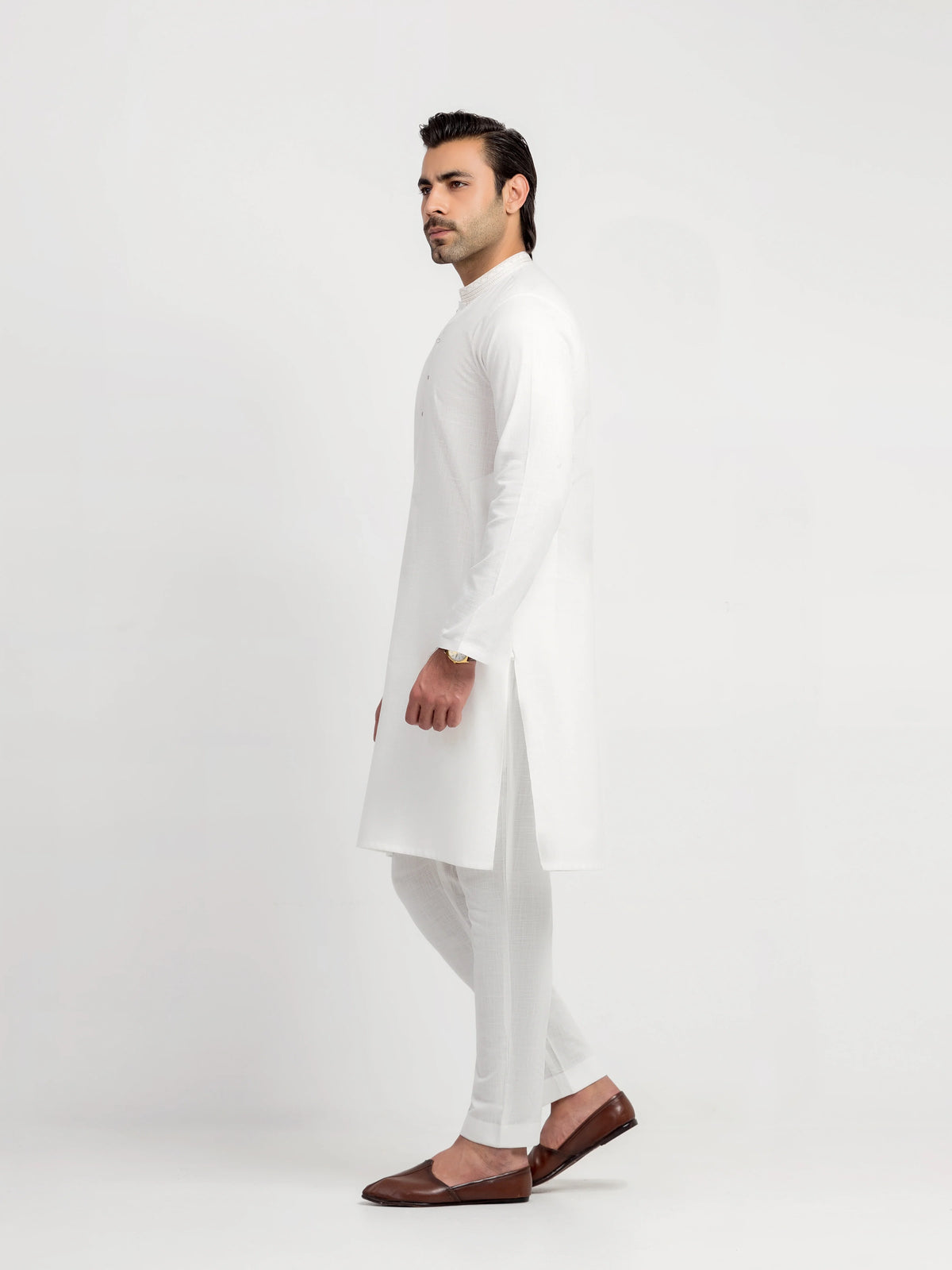 Embroidered Cotton Slub Kurta Pajama - EMTKPT6-103