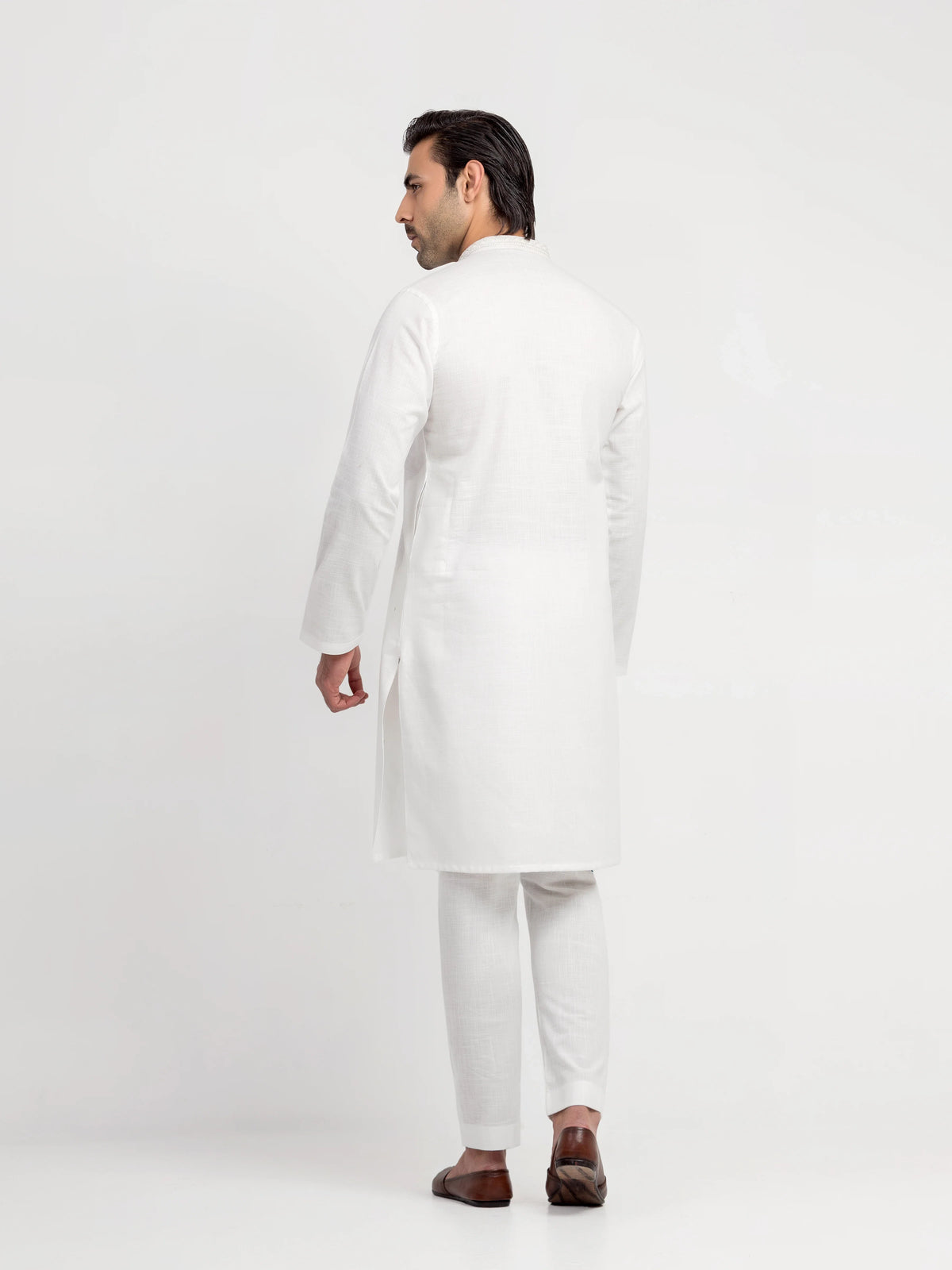 Embroidered Cotton Slub Kurta Pajama - EMTKPT6-103