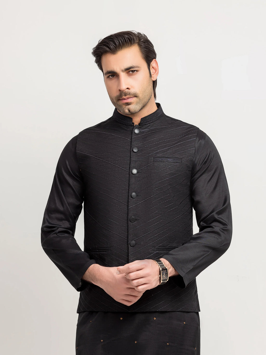 Embroidered Khaddar Waistcoat - EMTWCE5-35995