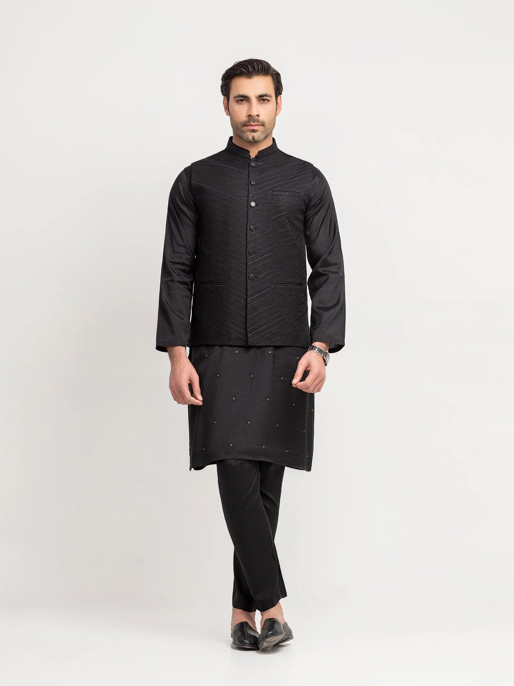 Embroidered Khaddar Waistcoat - EMTWCE5-35995