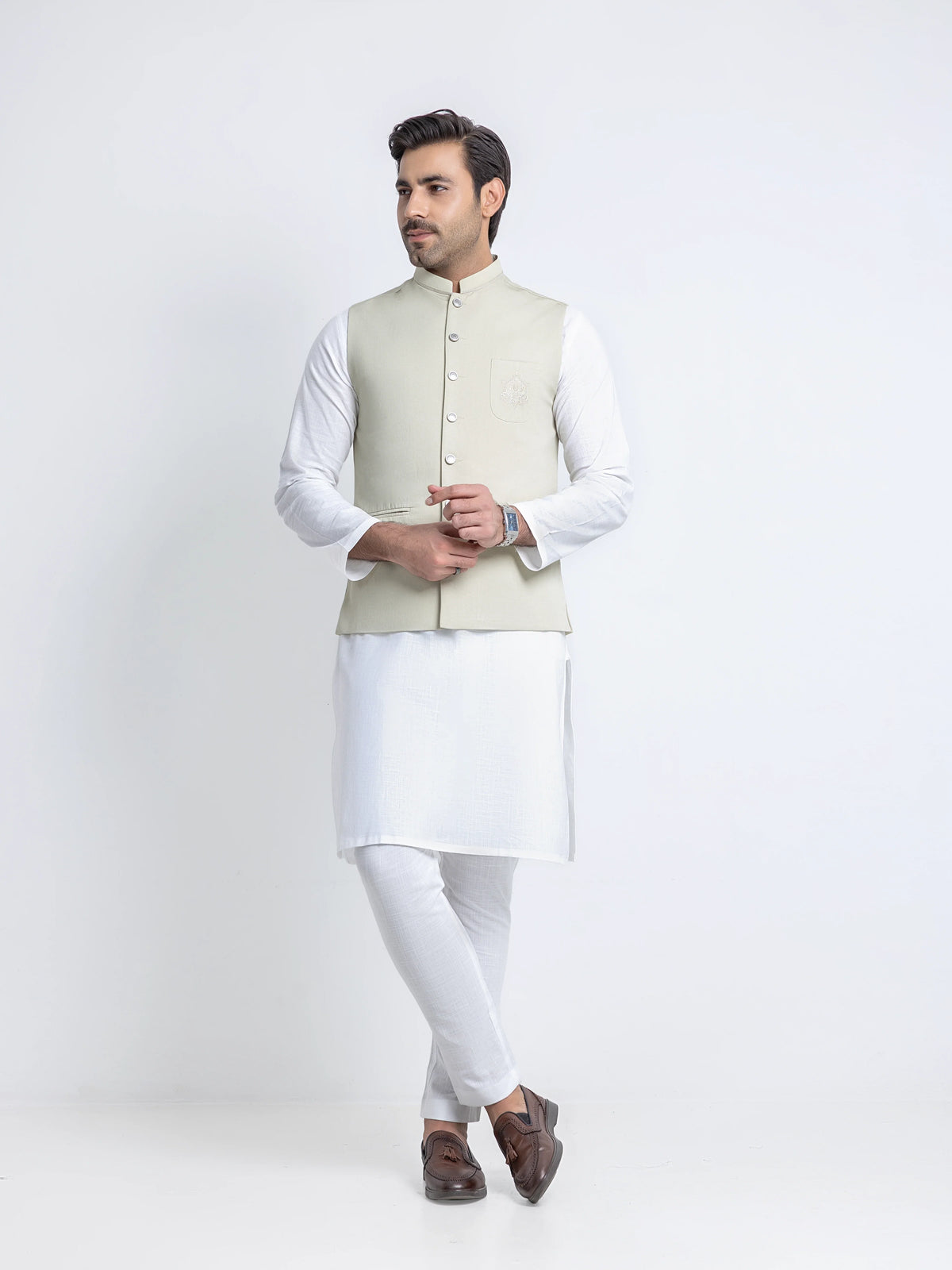 Embroidered Viscose Waistcoat - EMTWCE6-36017