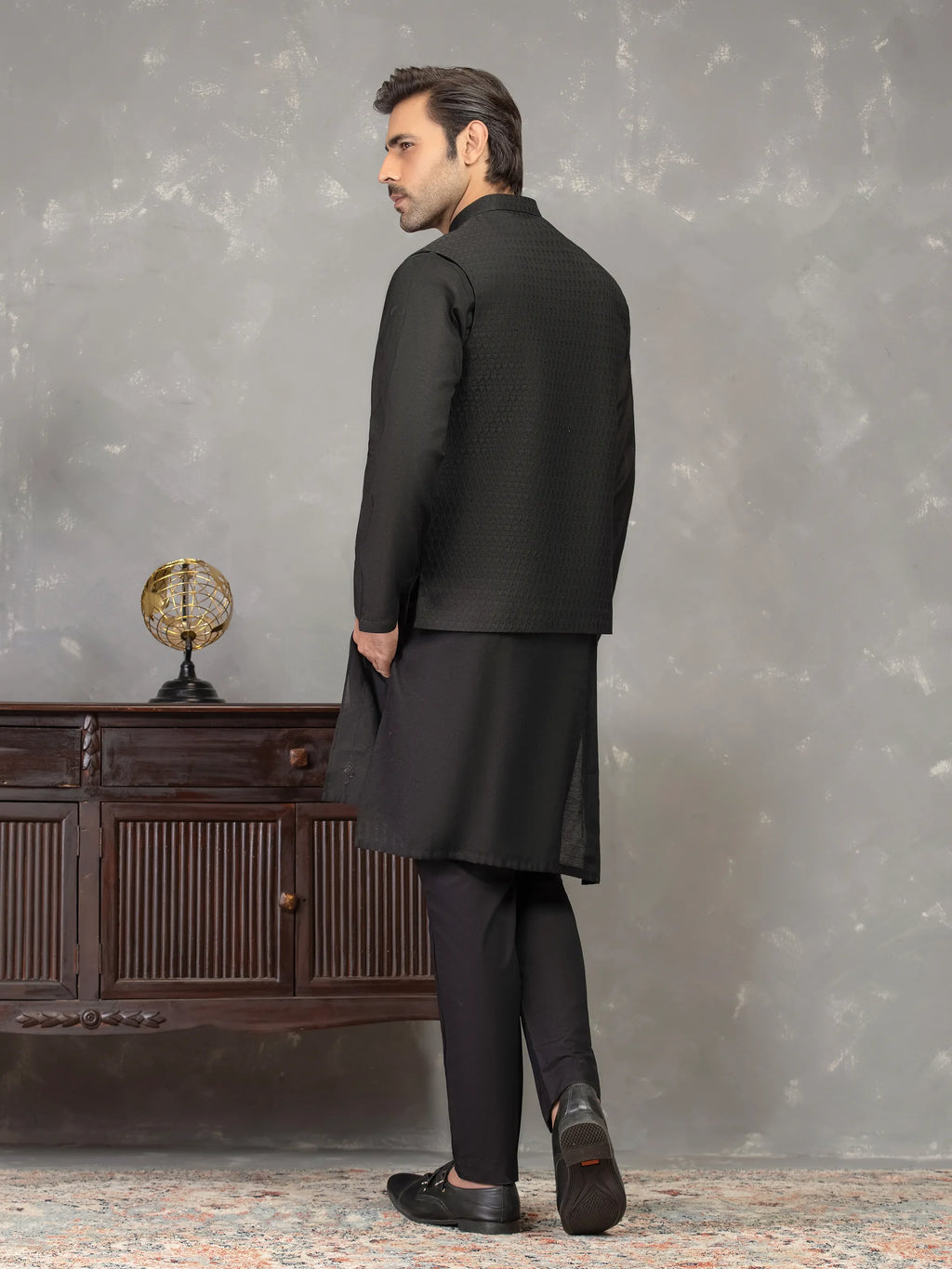 Embroidered Blended Waistcoat Suit - EMTWCSC5-018