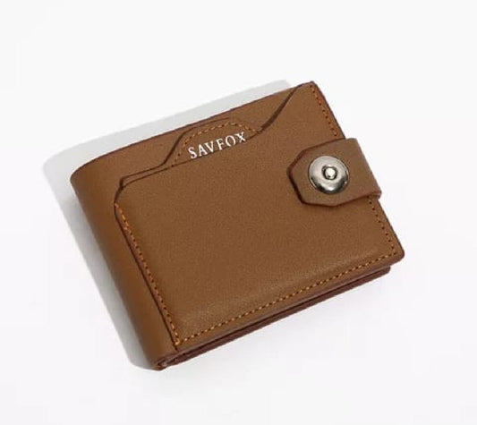 Savfox PU Leather Outlet Pocket Card Holder Wallet for Men – Slim, Stylish &amp; Durable - Stylish Wallets For Men - BLACK
