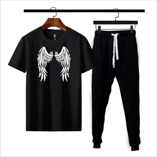 Premium Micro Men’s Tracksuit Angel Print – Comfortable Sportswear | Gym & Workout Suit