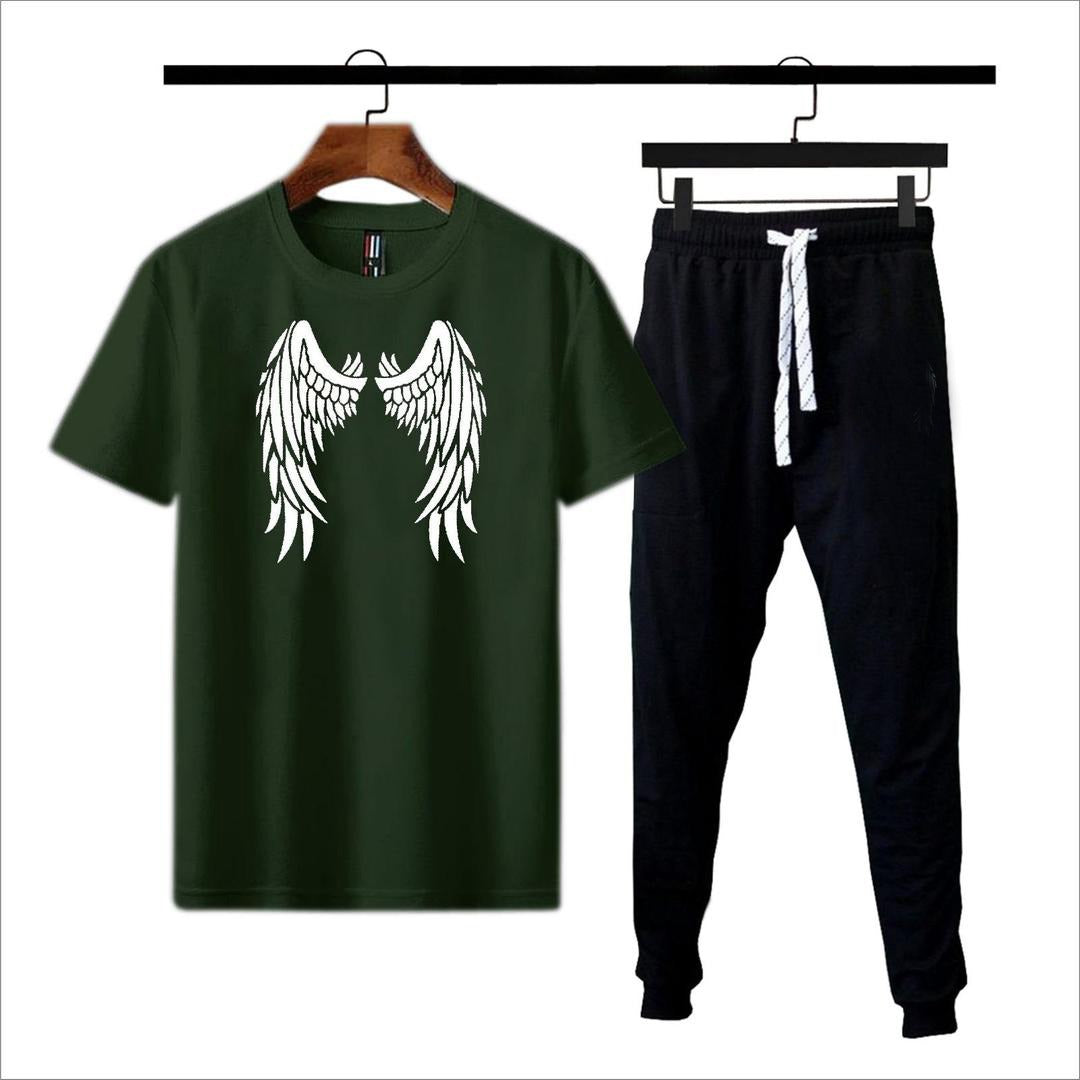 Premium Micro Men’s Tracksuit Angel Print – Comfortable Sportswear | Gym & Workout Suit