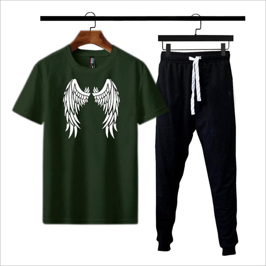 Premium Micro Men’s Tracksuit Angel Print – Comfortable Sportswear | Gym & Workout Suit